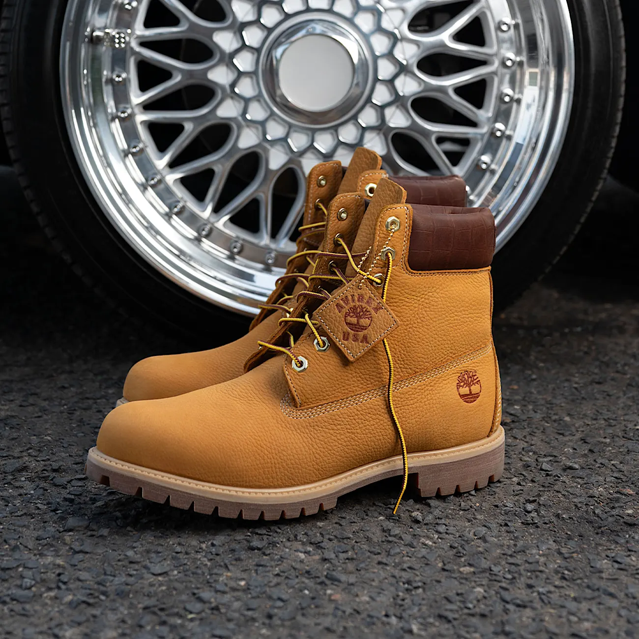 Mens Timberland x Avirex Premium 6Inch Waterproof Boot TBL Wheat Nubuck ALTB