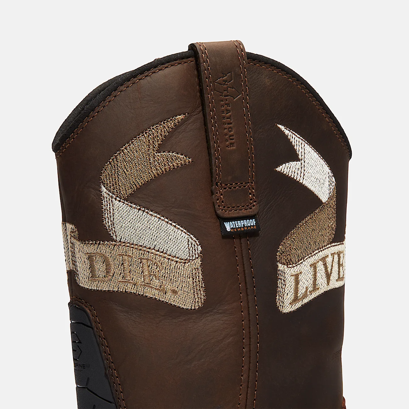 Mens True Grit Live Free or Die PullOn Soft Toe Waterproof Work Boot TBL Medium Brown FullGrain ALT7