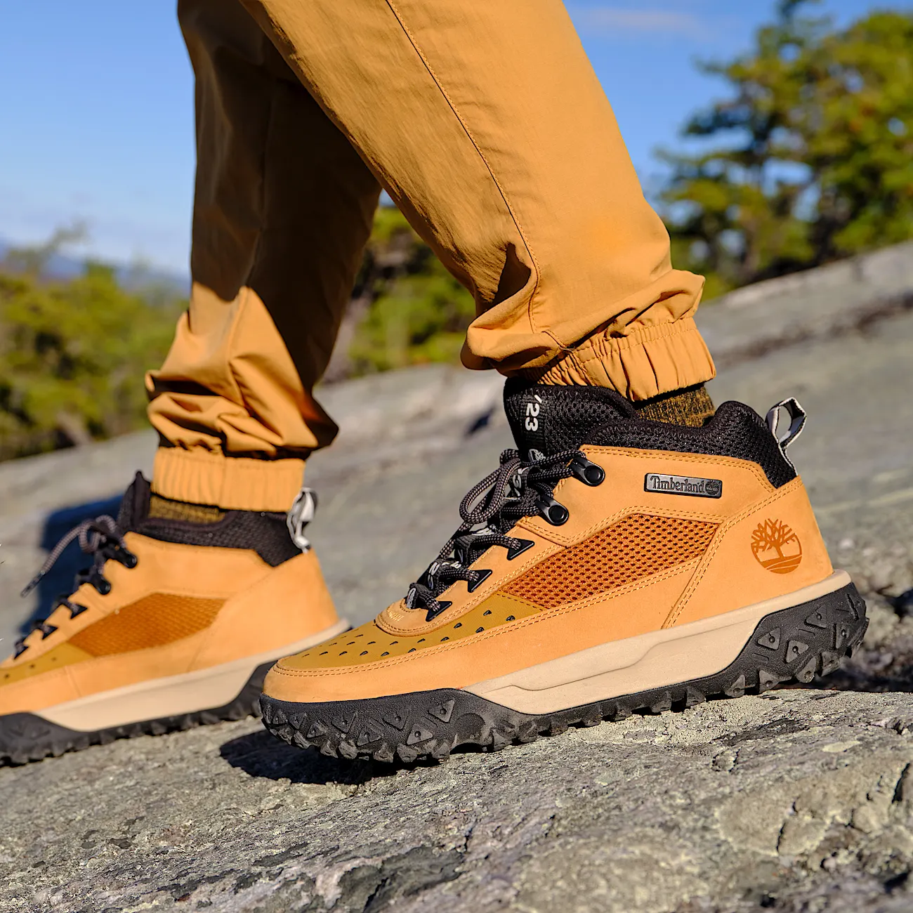 Mens GreenStride Motion 6 Mid LaceUp Sneaker TBL Wheat ALT1
