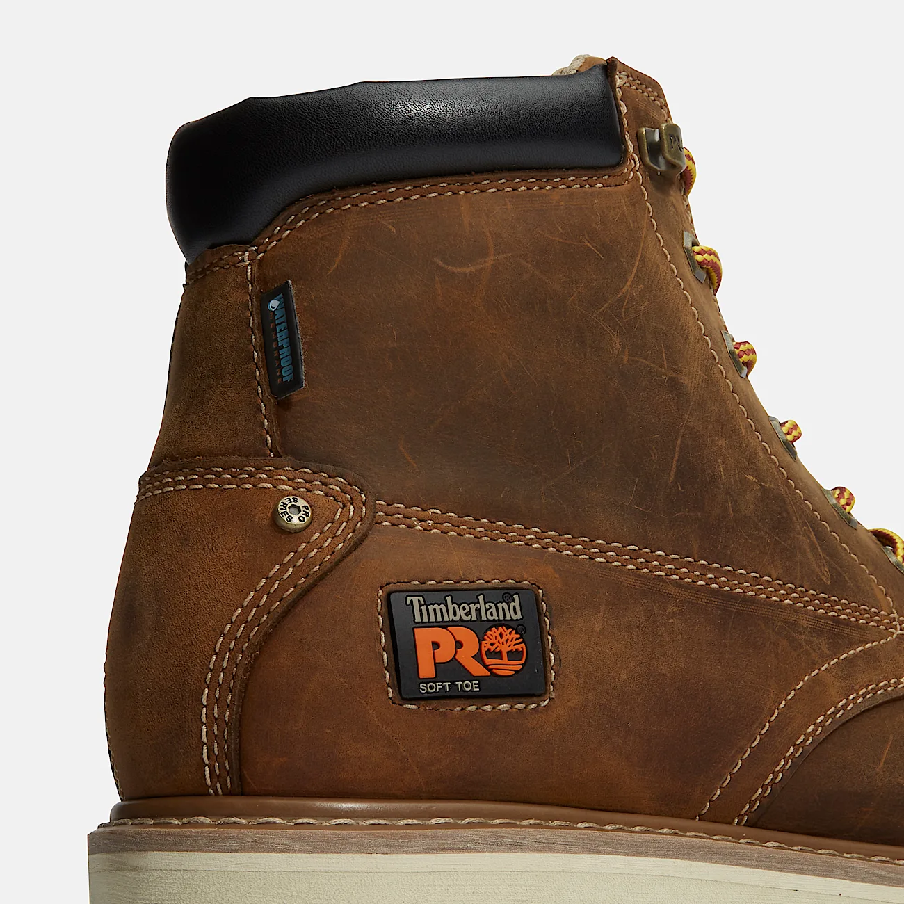 Mens Timberland PRO Gridworks 6 Waterproof MocToe Work Boot TBL Brown FullGrain ALT7