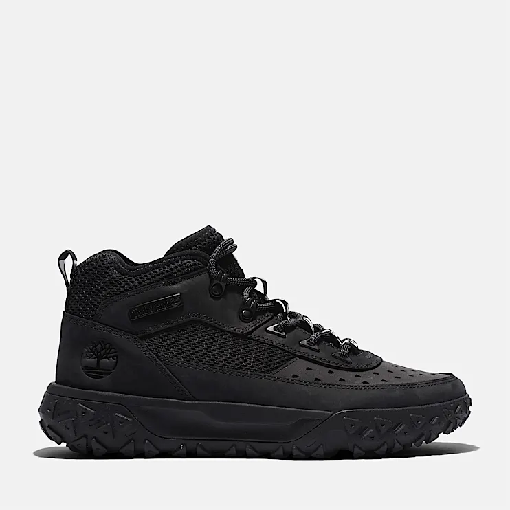 Mens GreenStride Motion 6 Mid LaceUp Sneaker TBL Black HERO