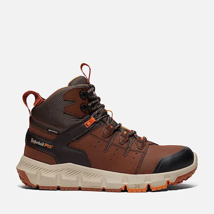 Mens Tempe 6 Soft Toe Waterproof Work Boot TBL Medium Brown Leather HERO