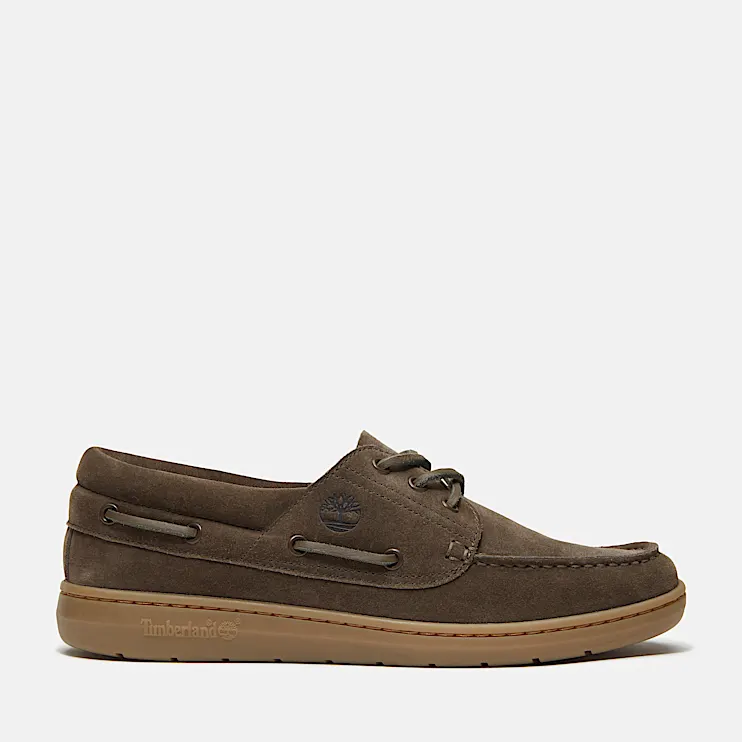 Mens Timberland Portofino Pier Boat Shoe TBL Dark Brown SuedeBeige HERO